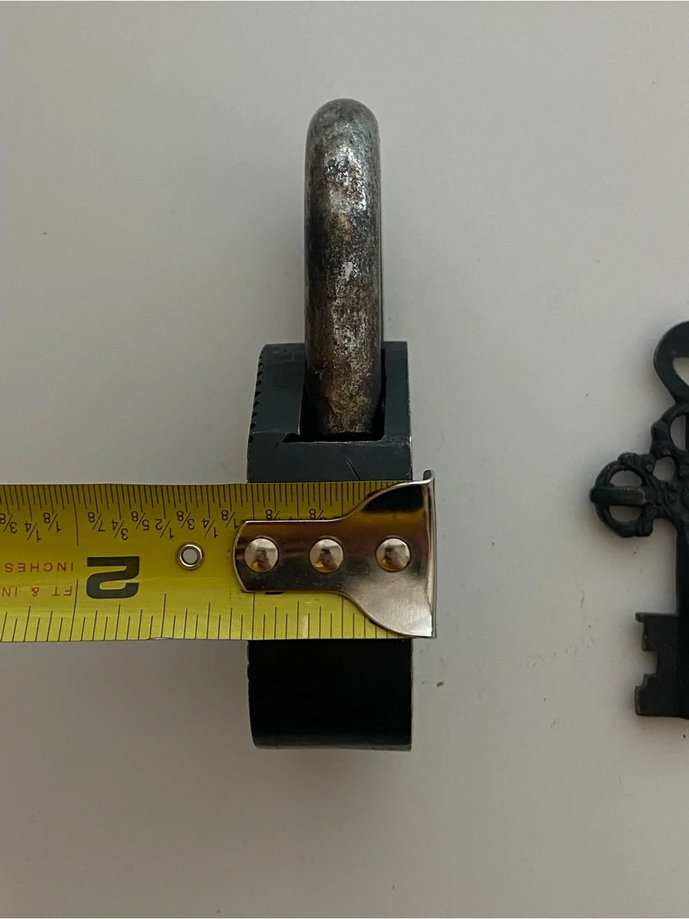 An Old Bronze Padlock With Auspicious Symbols